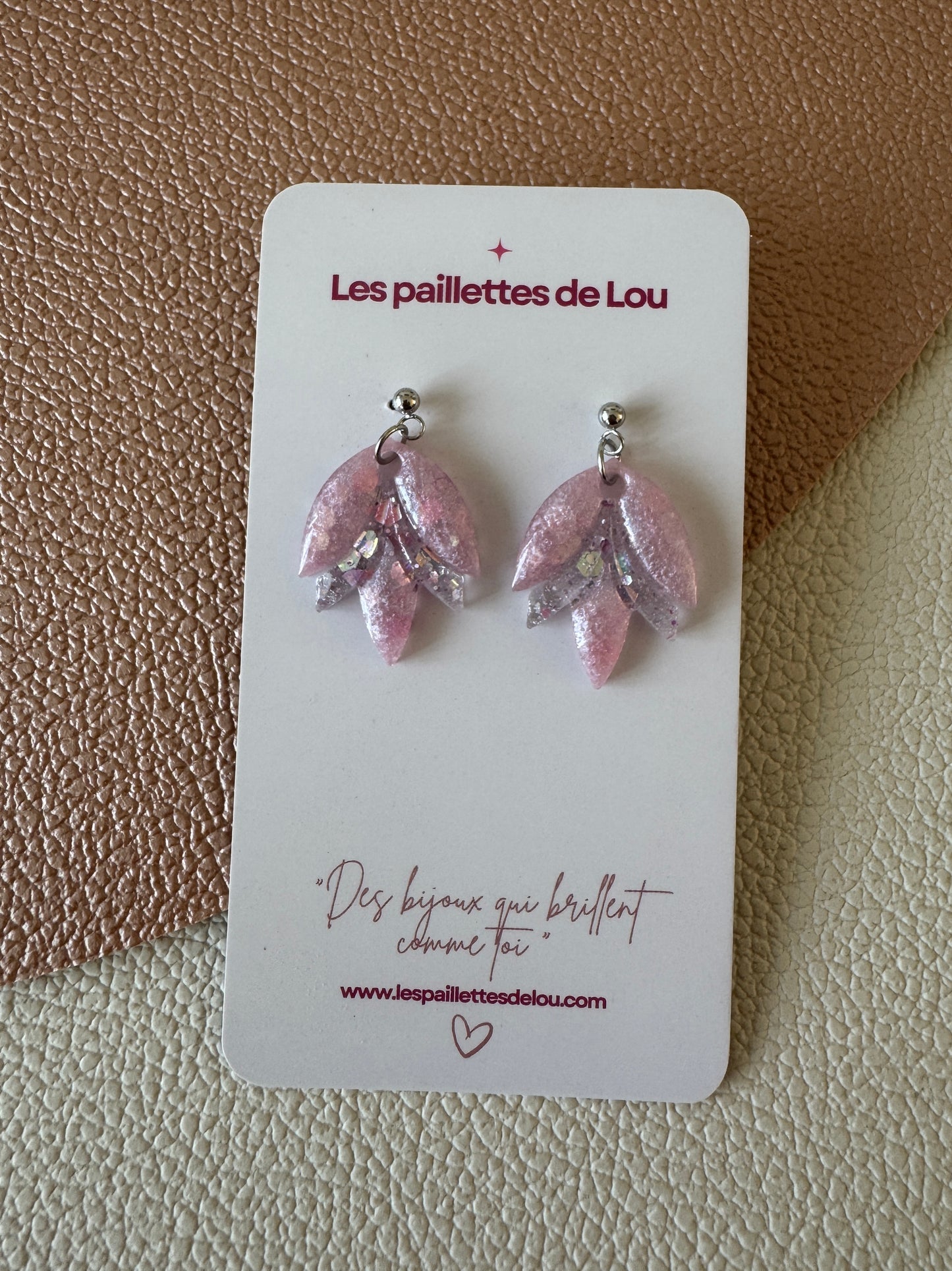 Boucles d'oreilles Mexico - Paillettes violettes