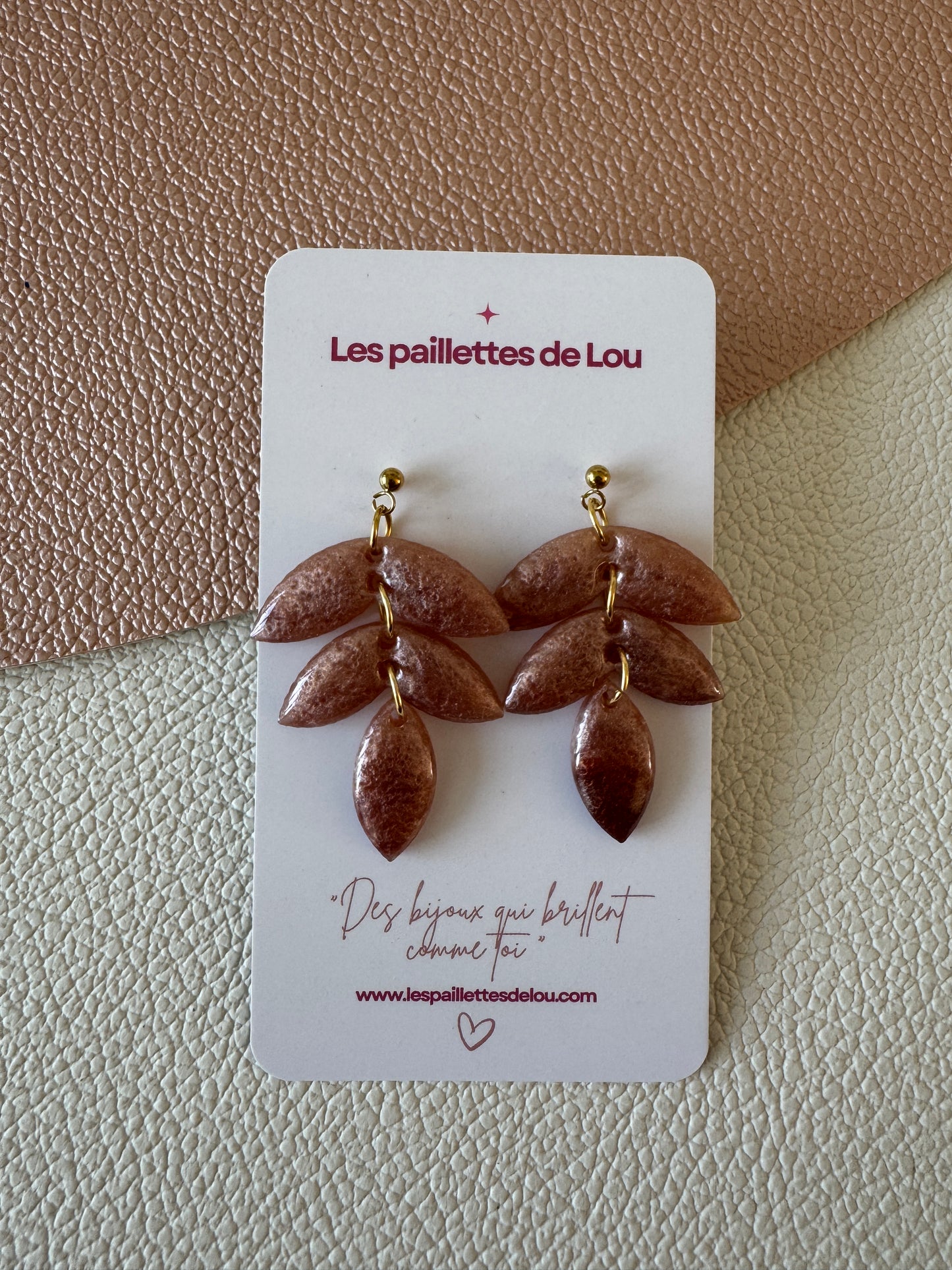 Boucles d'oreilles Split - Marron