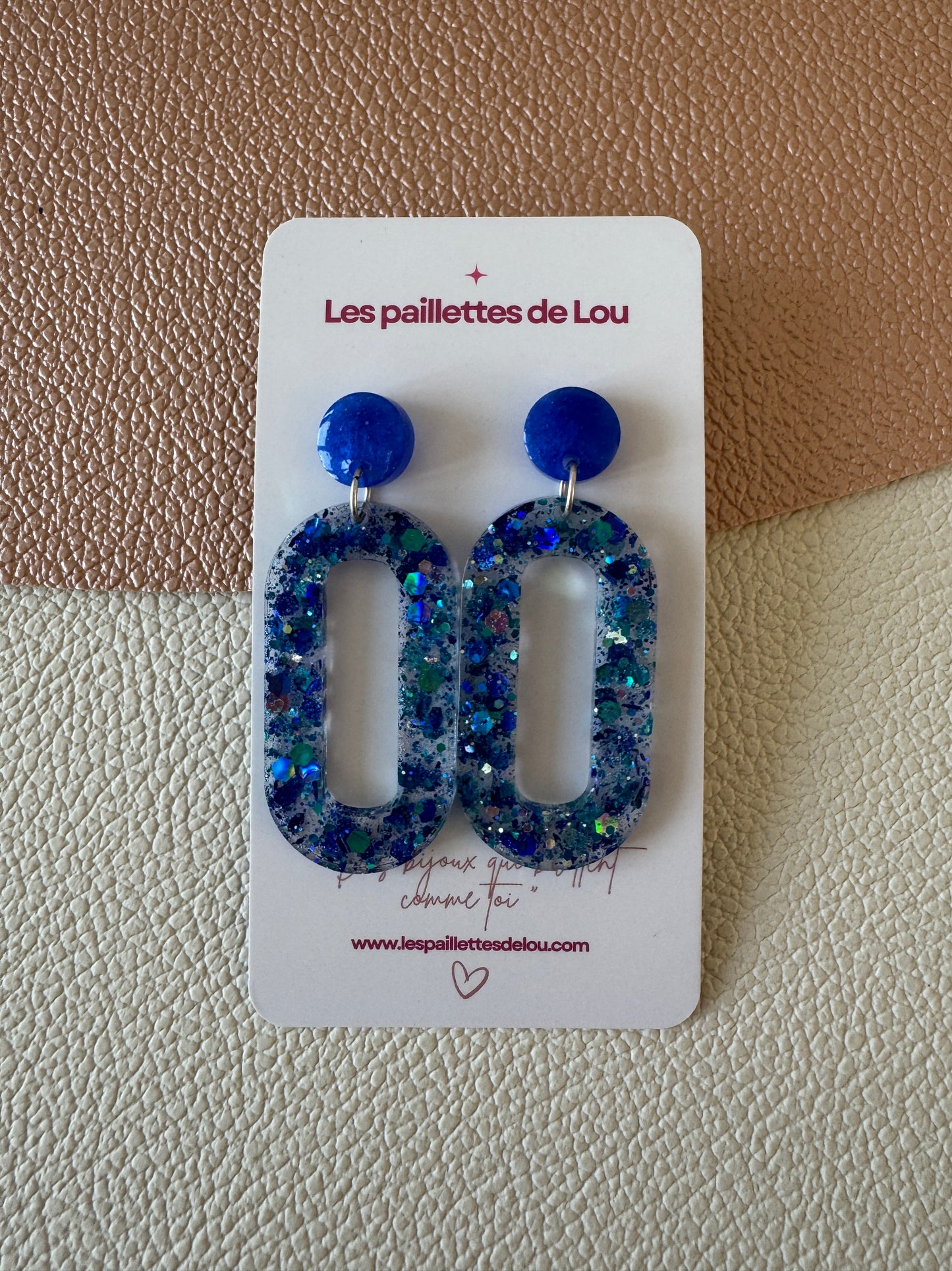 Boucles d'oreilles Stockholm - Paillettes bleu