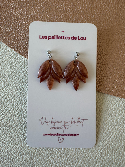 Boucles d'oreilles Mexico - Marron