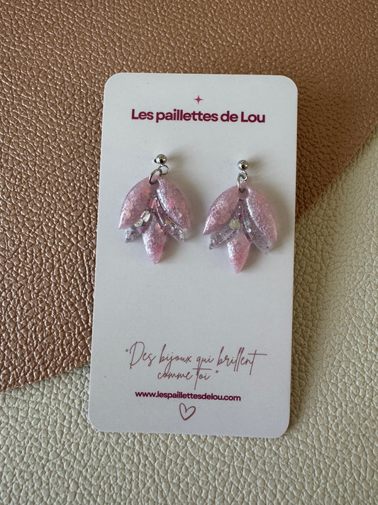 Boucles d'oreilles Mexico - Paillettes violettes