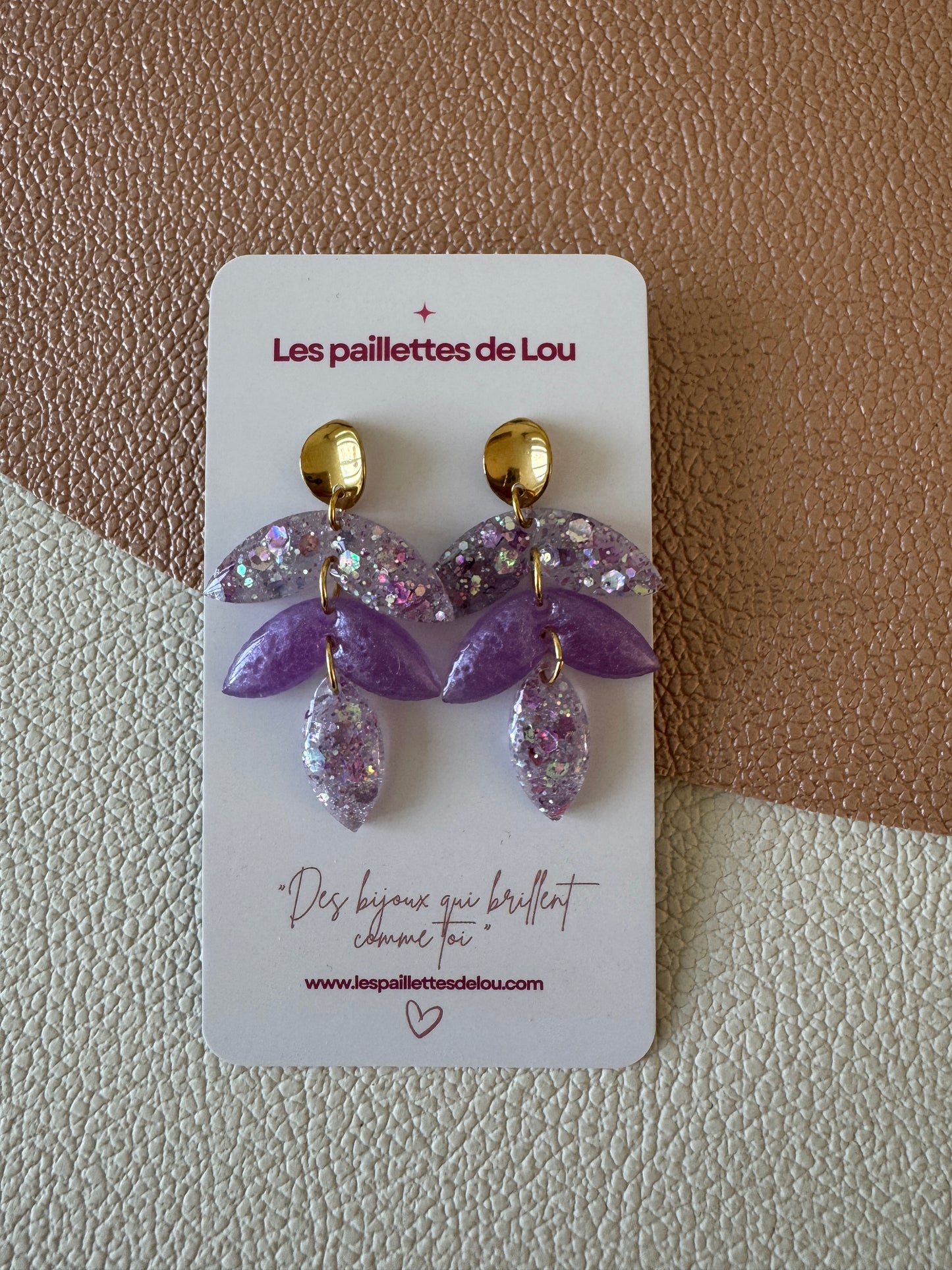 Boucles d'oreilles Split - Violettes