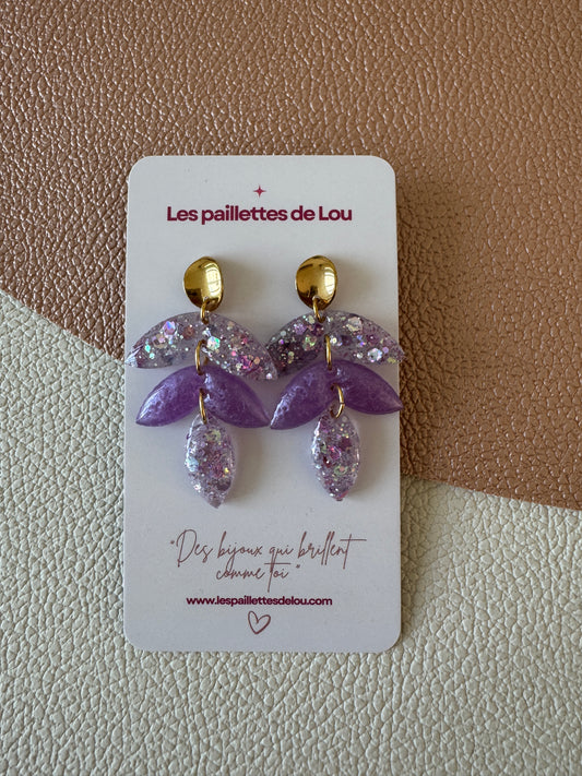 Boucles d'oreilles Split - Violettes
